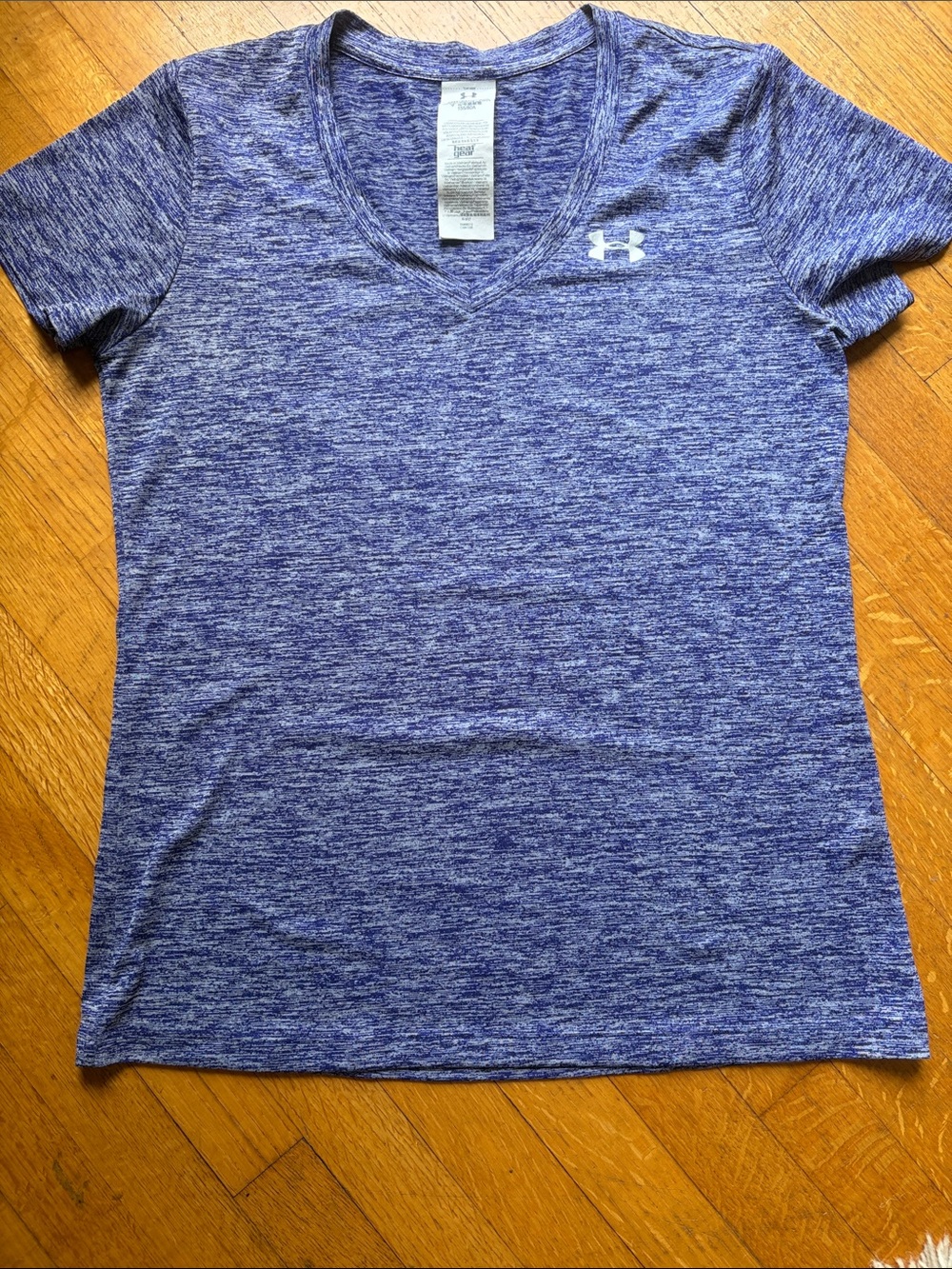Under Armour Women's Heathered Blue V-Neck Performance Tee